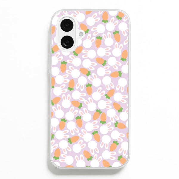 Rabbits And Carrots - Easter Patterns - Easter Phone Case for iPhone 16 Plus