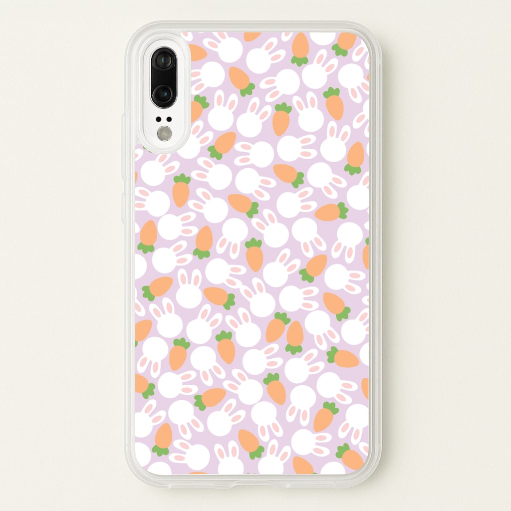 Rabbits And Carrots - Easter Patterns - Easter Phone Case for Huawei P20