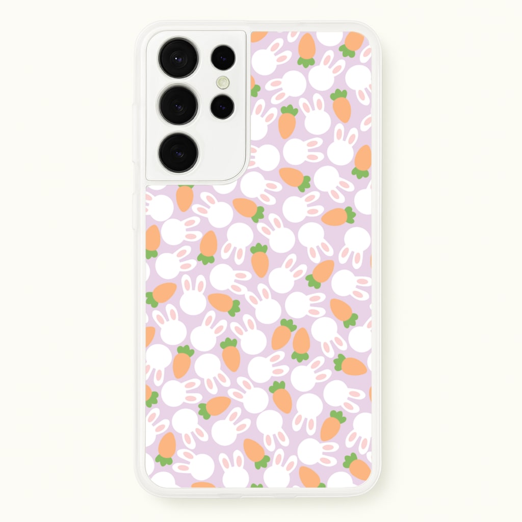 Rabbits And Carrots - Easter Patterns - Easter Phone Case for Galaxy S21 Ultra