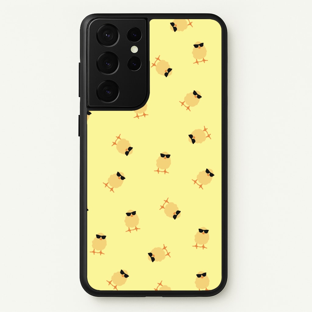 Chicks With Sunglasses Pattern - Easter Phone Case for Galaxy S21 Ultra