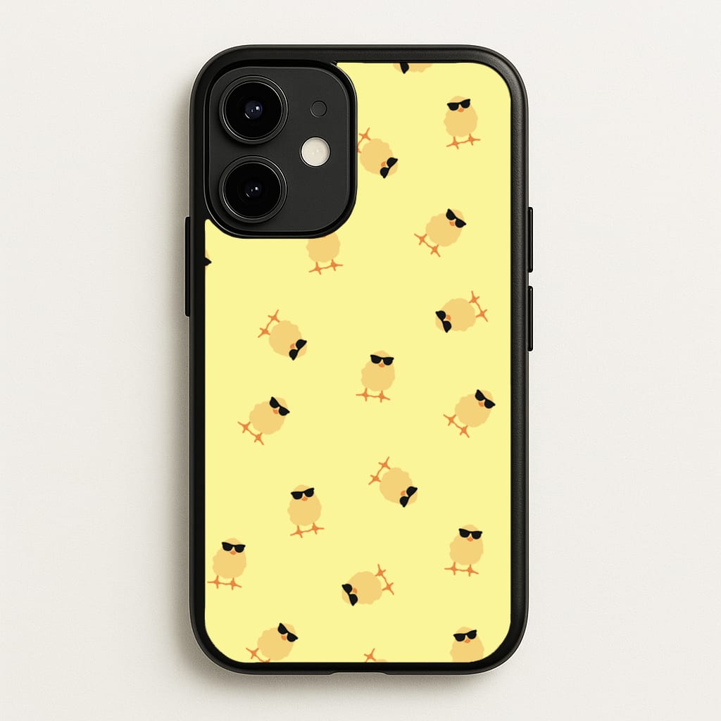 Chicks With Sunglasses Pattern - Easter Phone Case for iPhone 12 / 12 Pro