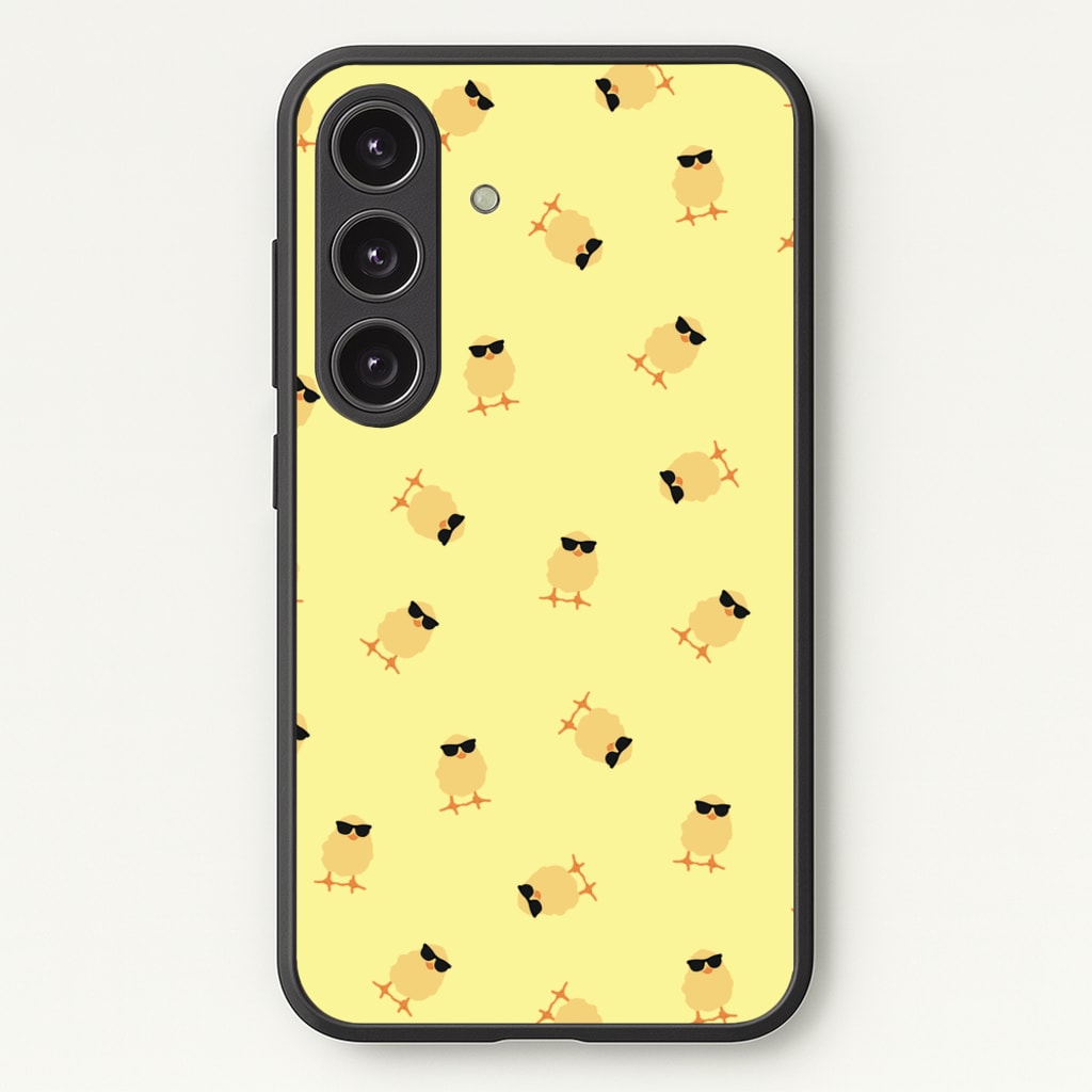 Chicks With Sunglasses Pattern - Easter Phone Case for Galaxy S25 Plus