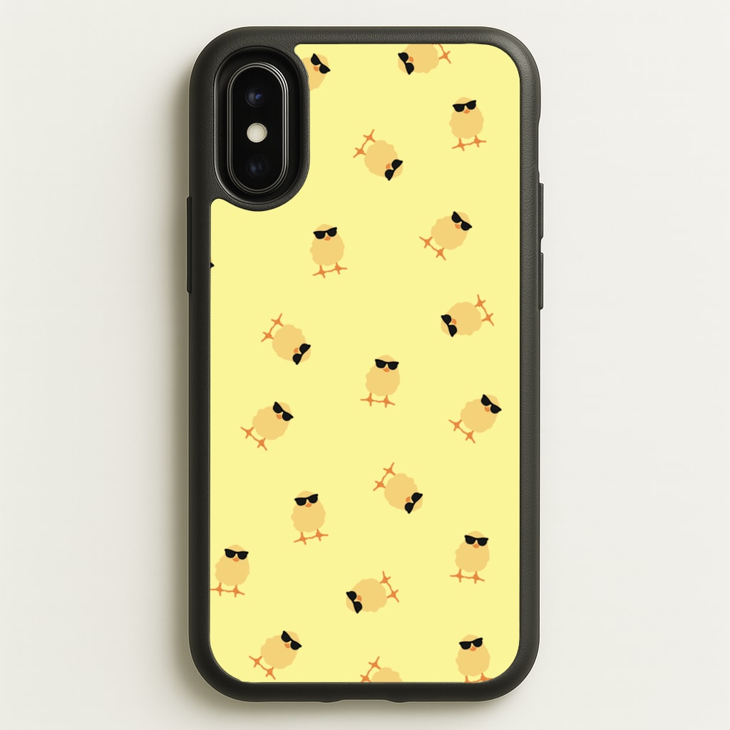 Chicks With Sunglasses Pattern - Easter Phone Case for iPhone X / XS