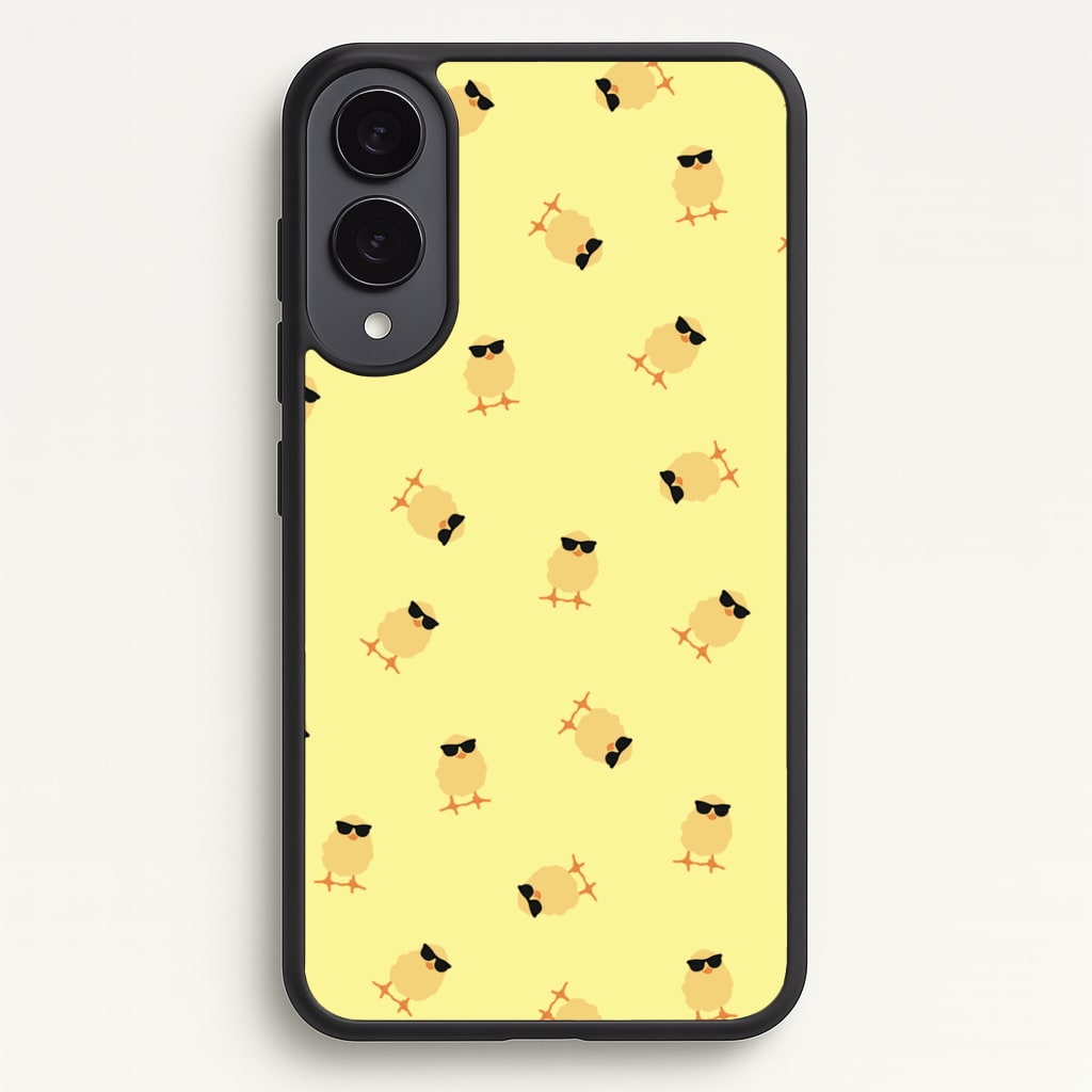 Chicks With Sunglasses Pattern - Easter Phone Case for Galaxy S25 Edge