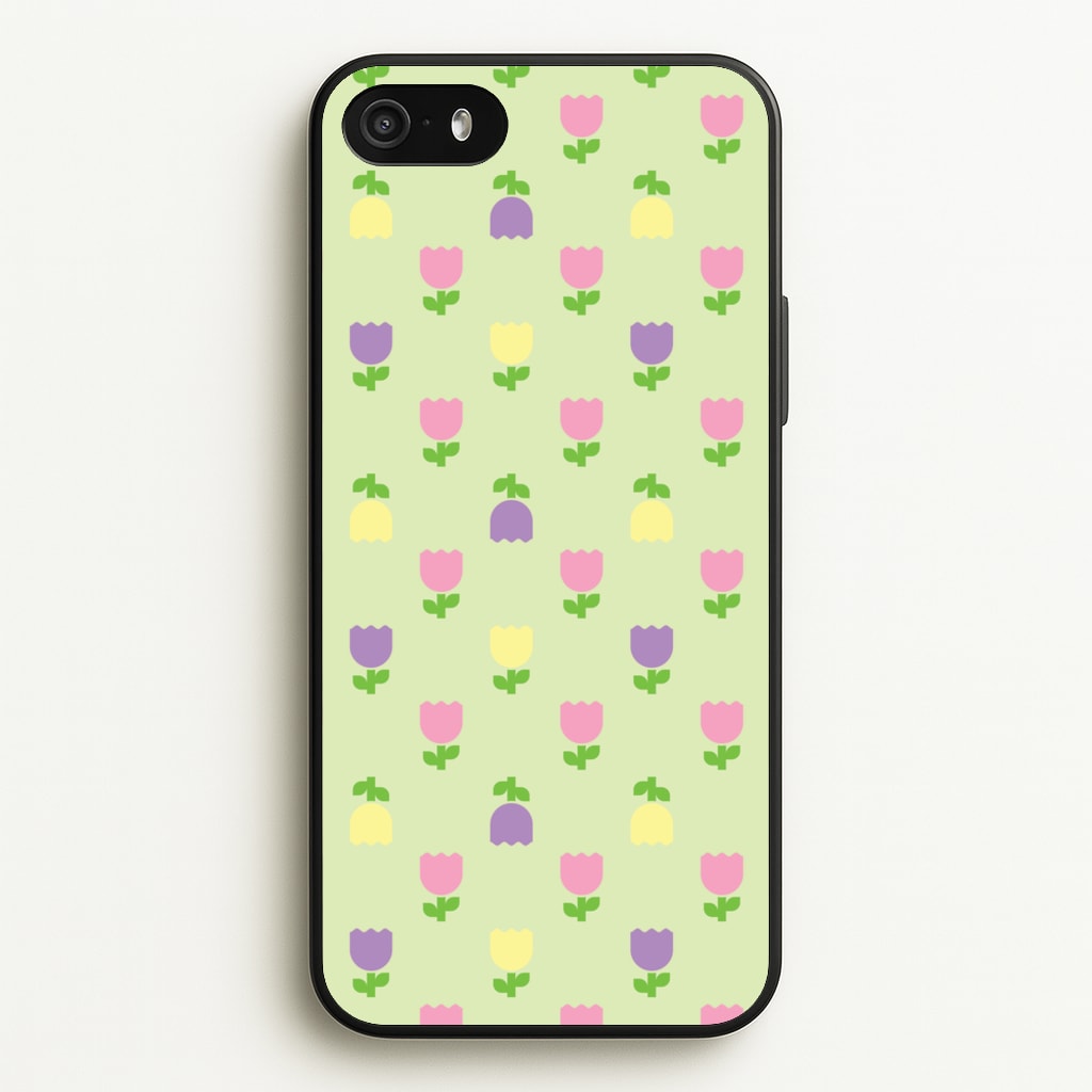 Pastel Tulips Pattern - Easter Phone Case for iPhone 5 / 5s / SE 2016