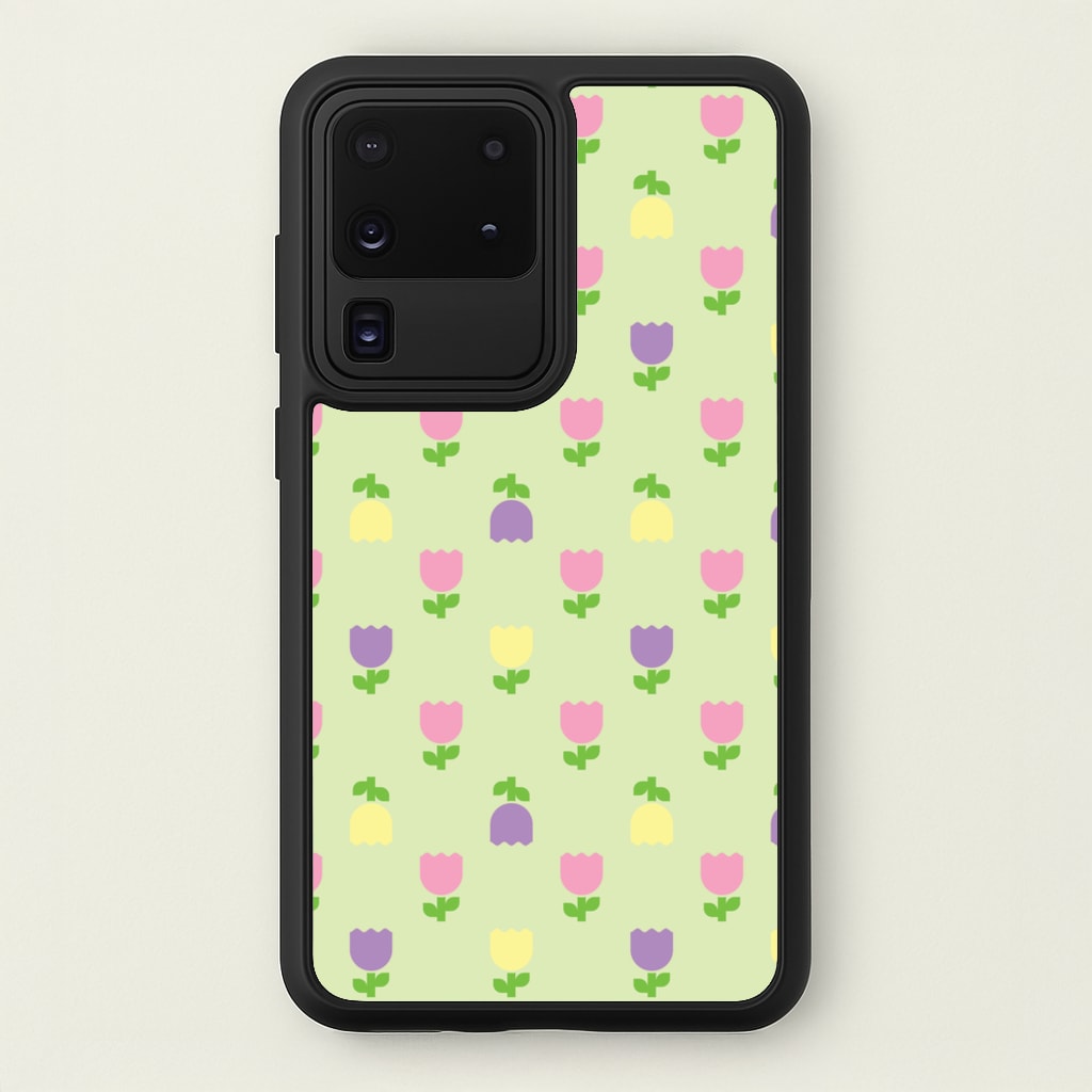 Pastel Tulips Pattern - Easter Phone Case for Galaxy S20 Ultra