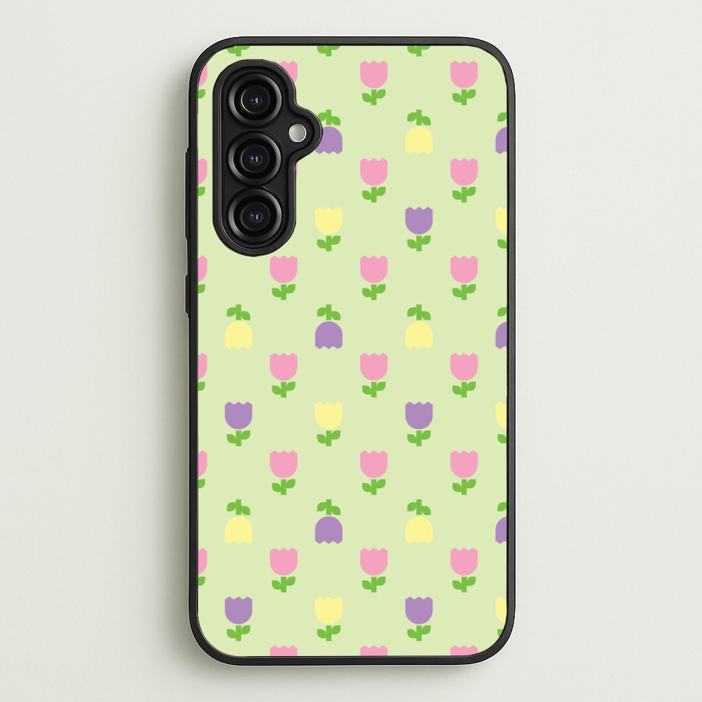 Pastel Tulips Pattern - Easter Phone Case for Galaxy A14