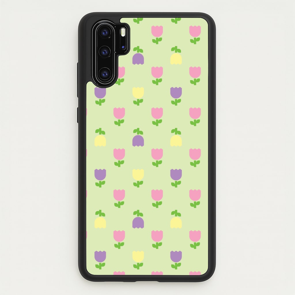 Pastel Tulips Pattern - Easter Phone Case for Huawei P30 Pro