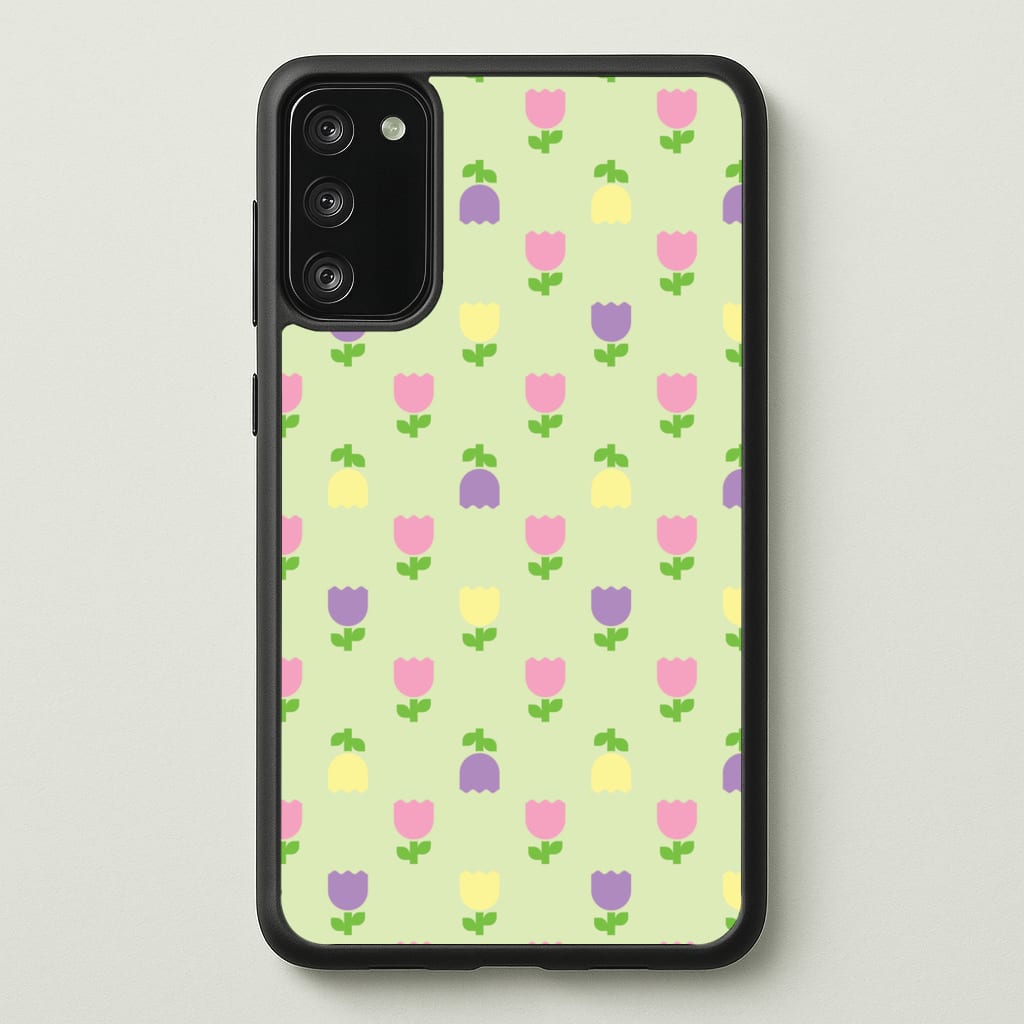 Pastel Tulips Pattern - Easter Phone Case for Galaxy S20FE