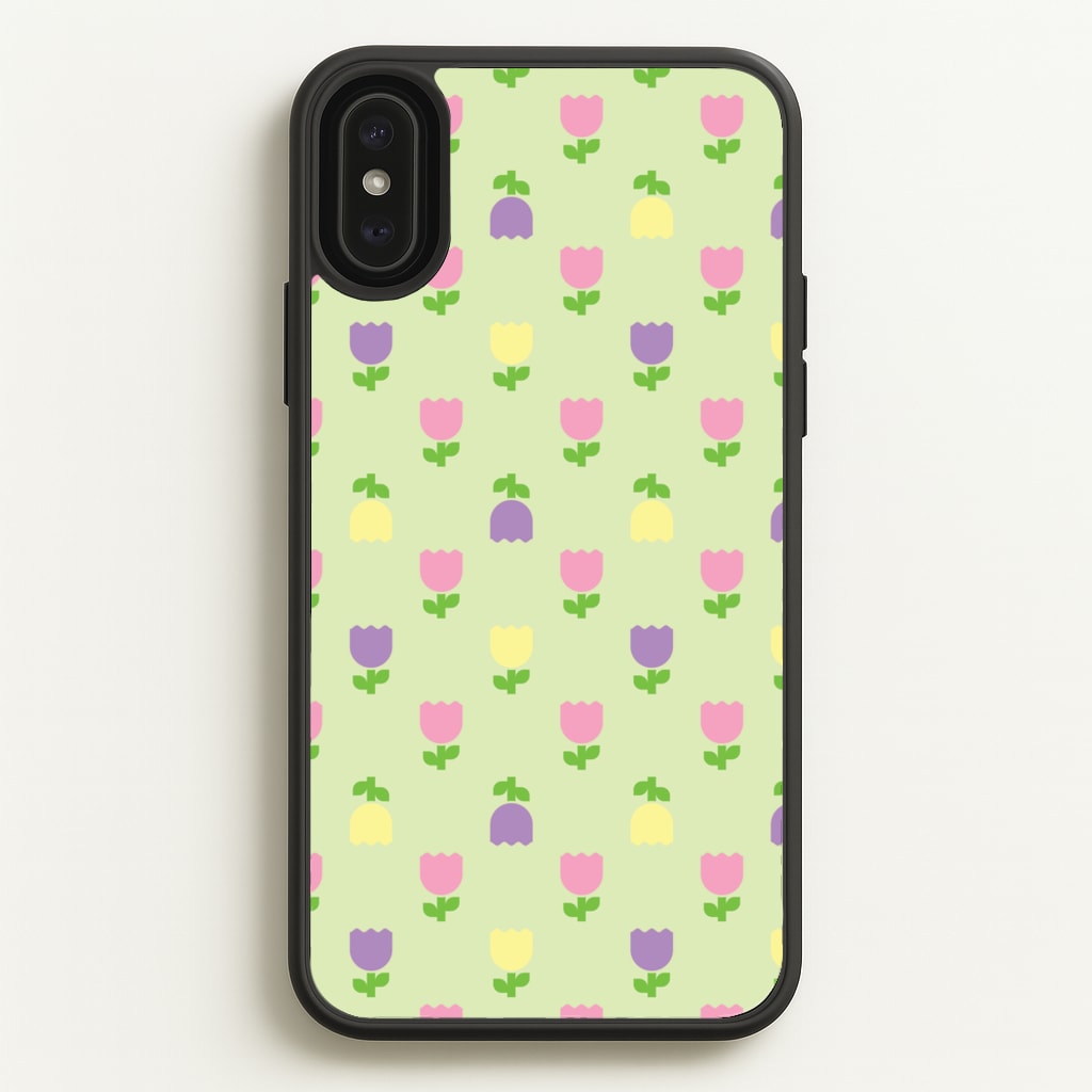 Pastel Tulips Pattern - Easter Phone Case for iPhone XS Max