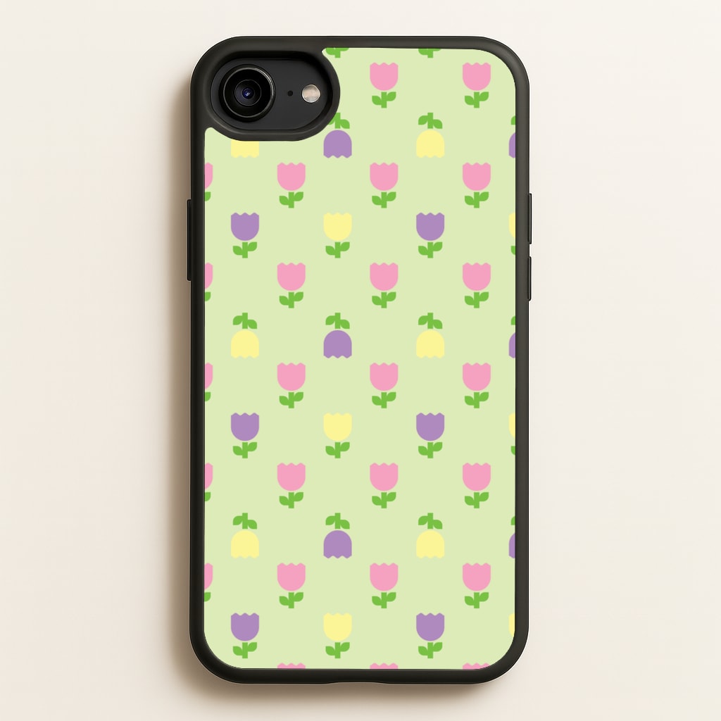 Pastel Tulips Pattern - Easter Phone Case for iPhone 6 / 7 / 8 / SE