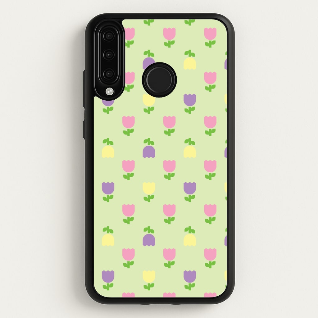 Pastel Tulips Pattern - Easter Phone Case for Huawei P30 Lite