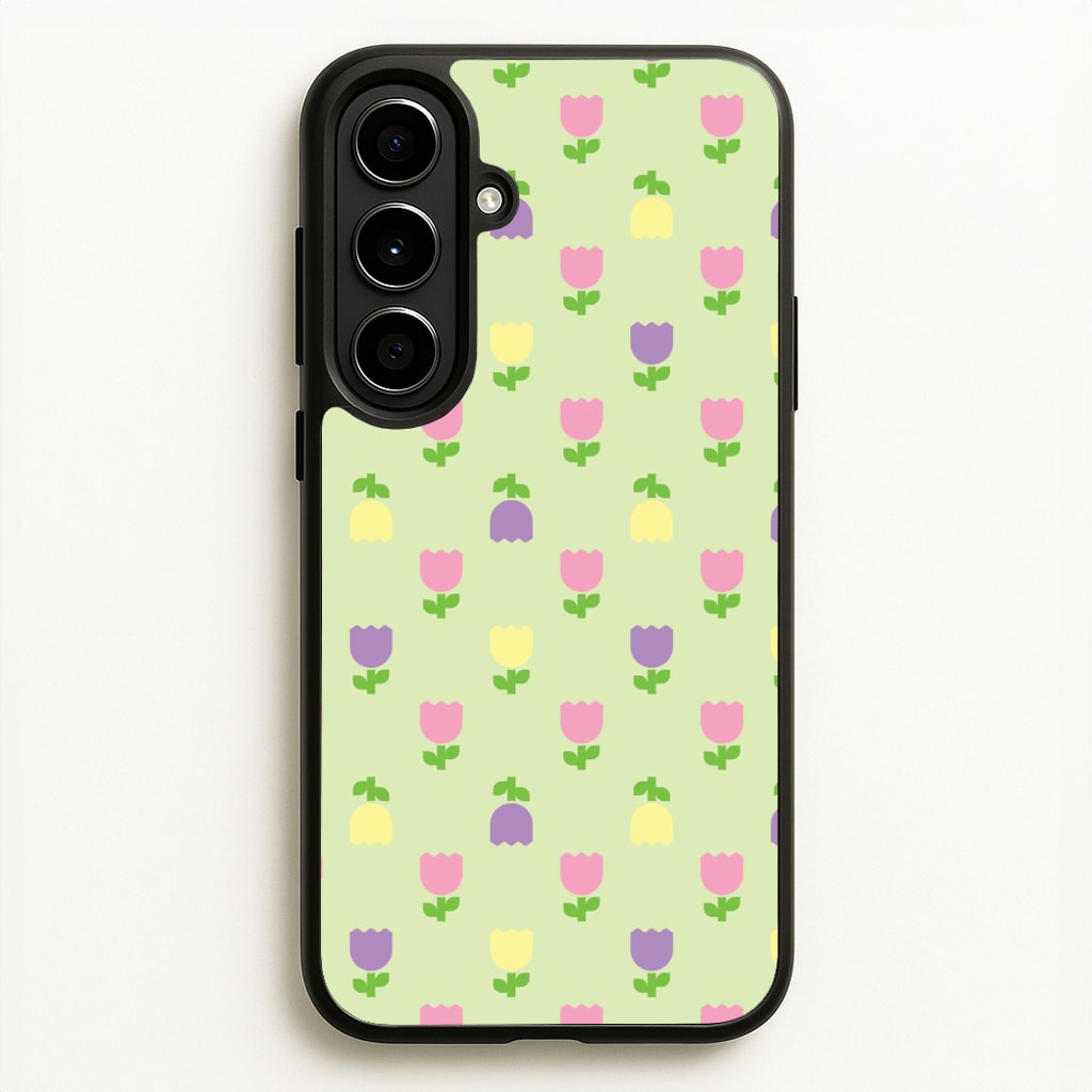 Pastel Tulips Pattern - Easter Phone Case for Galaxy A56