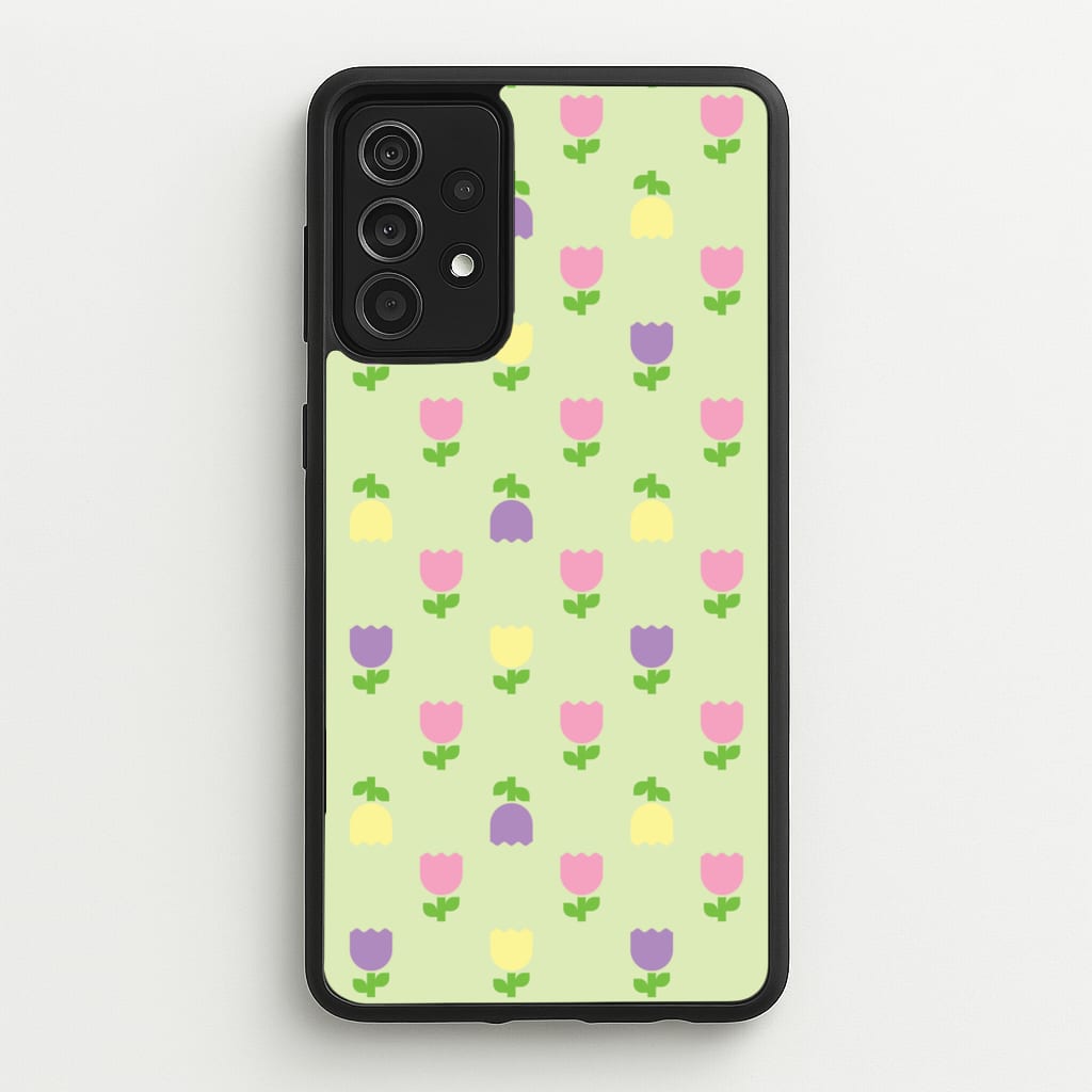 Pastel Tulips Pattern - Easter Phone Case for Galaxy A52 / A52s