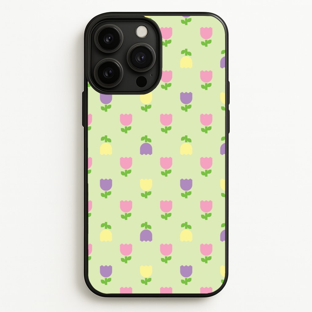 Pastel Tulips Pattern - Easter Phone Case for iPhone 13 Pro Max