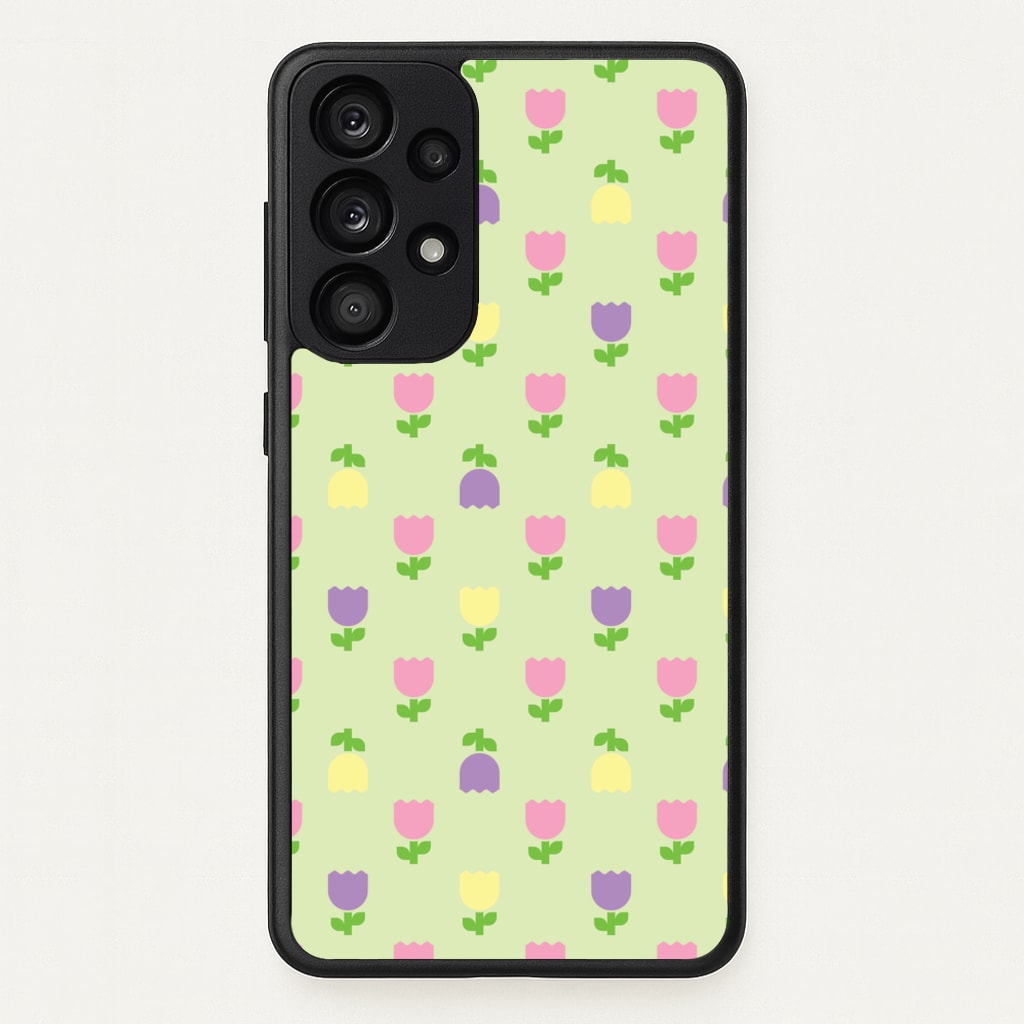Pastel Tulips Pattern - Easter Phone Case for Galaxy A53