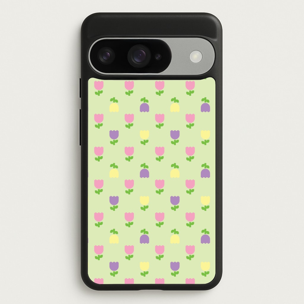 Pastel Tulips Pattern Phone Case for Google Pixel 10 / 10 Pro