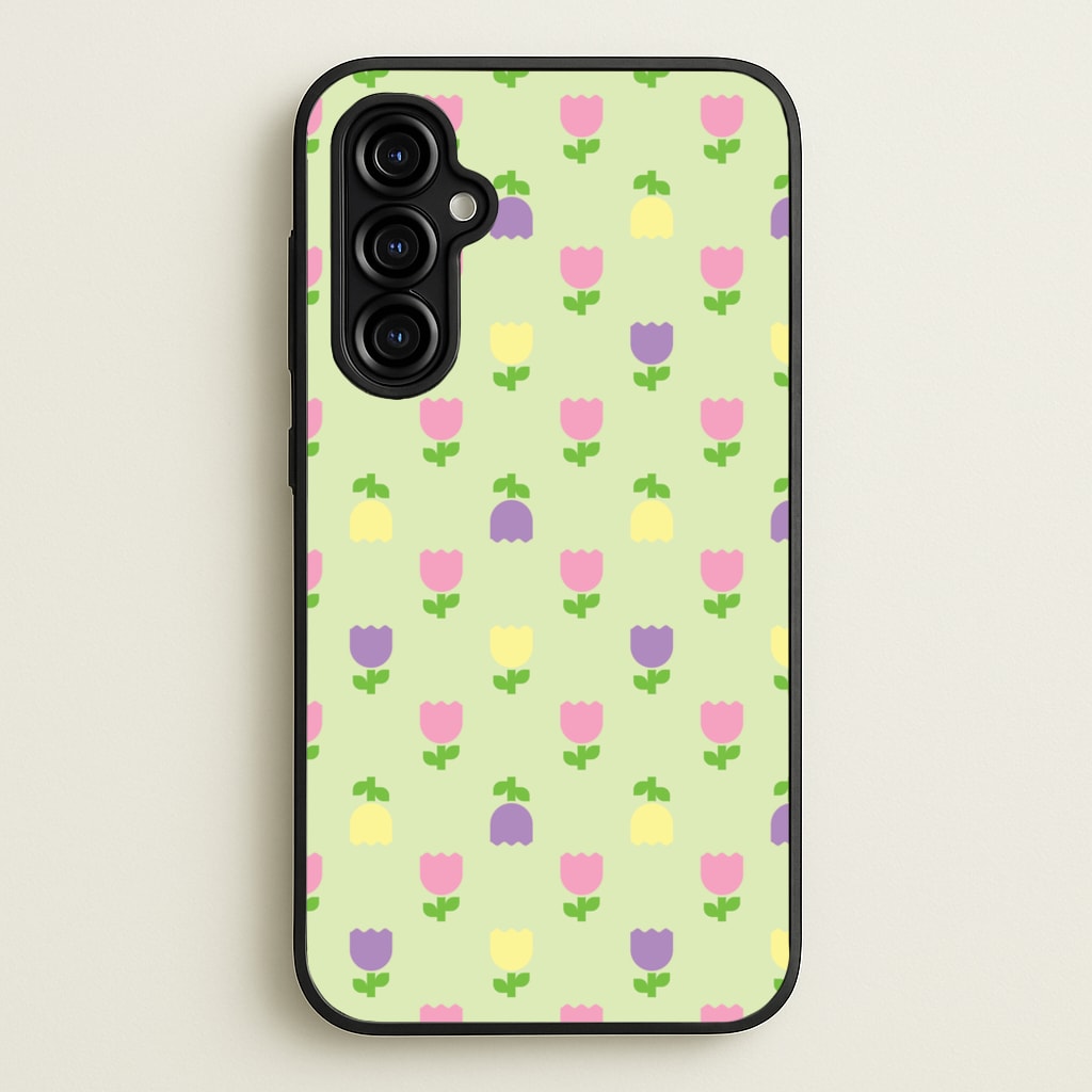 Pastel Tulips Pattern - Easter Phone Case for Galaxy A54