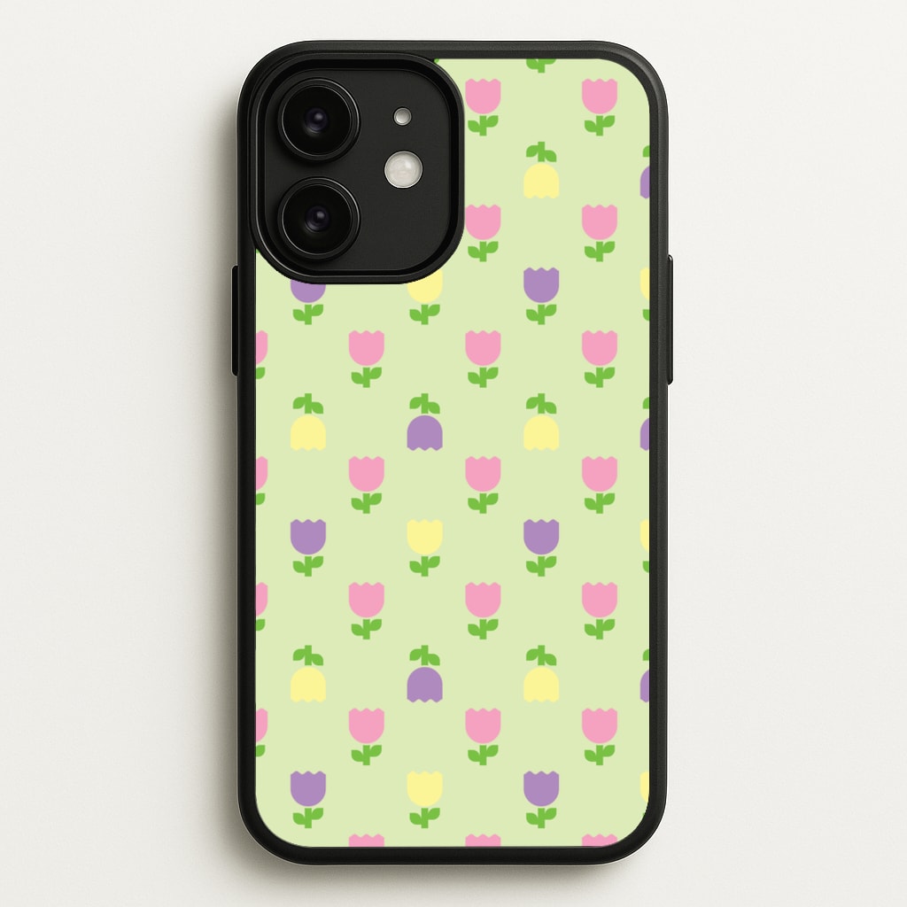 Pastel Tulips Pattern - Easter Phone Case for iPhone 11