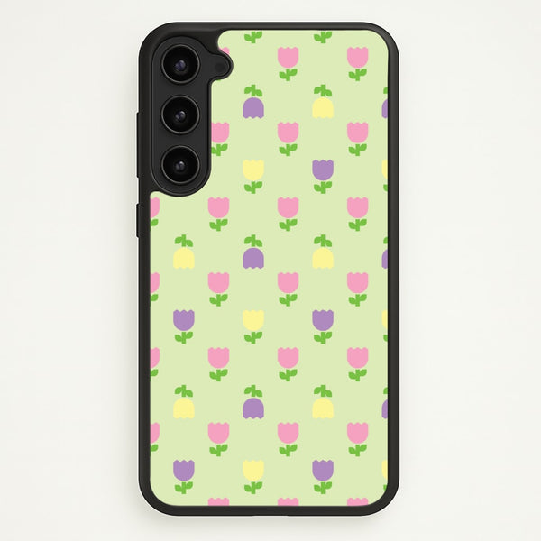 Pastel Tulips Pattern - Easter Phone Case for Galaxy S23