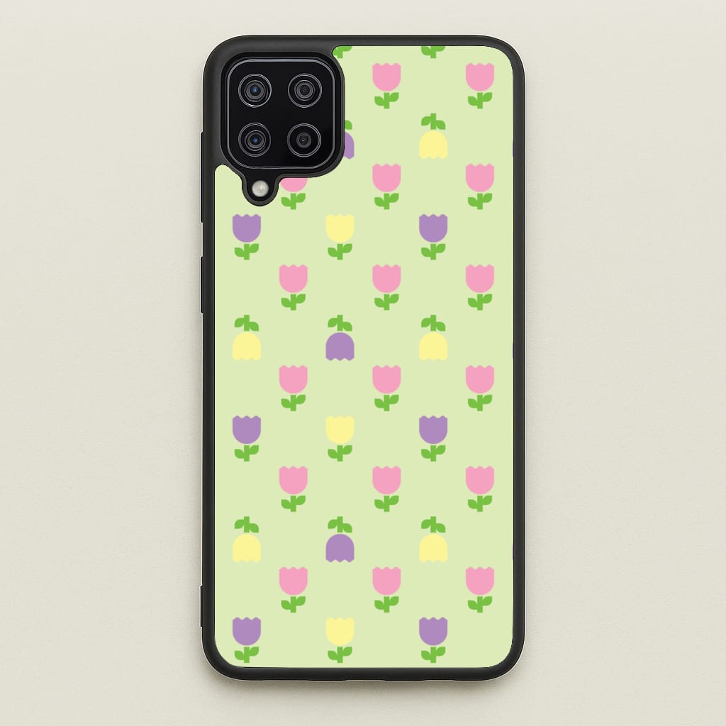 Pastel Tulips Pattern - Easter Phone Case for Galaxy A12
