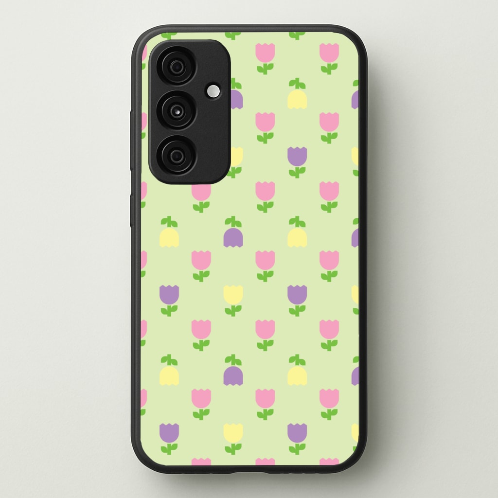 Pastel Tulips Pattern - Easter Phone Case for Galaxy A55