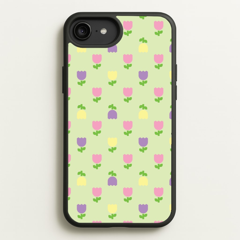 Pastel Tulips Pattern - Easter Phone Case for iPhone 6 Plus / 7 Plus / 8 Plus