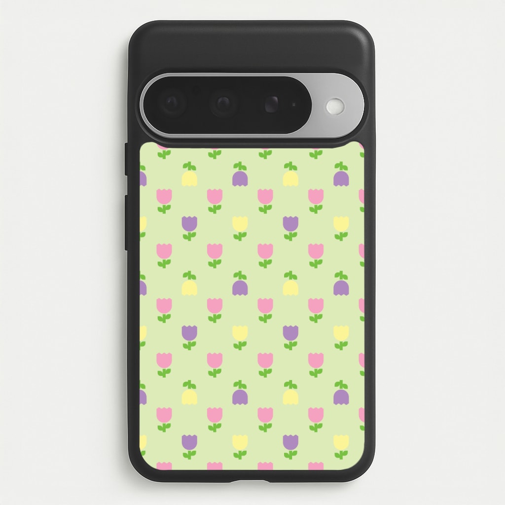 Pastel Tulips Pattern Phone Case for Google Pixel 10 Pro XL