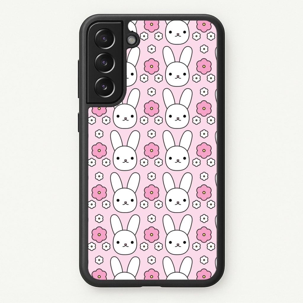 Bunnies And Flowers Pattern - Easter Phone Case for Galaxy S22 Plus