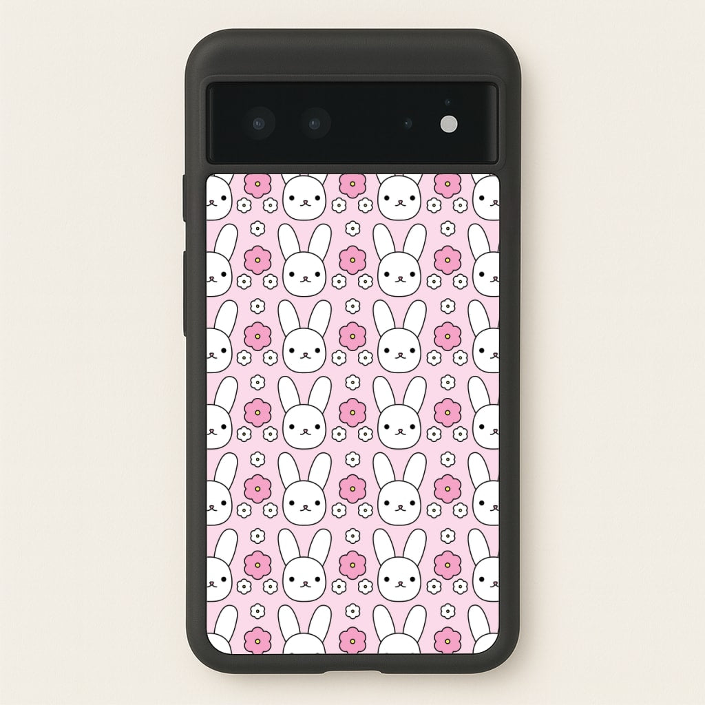 Bunnies And Flowers Pattern - Easter Phone Case for Google Pixel 6