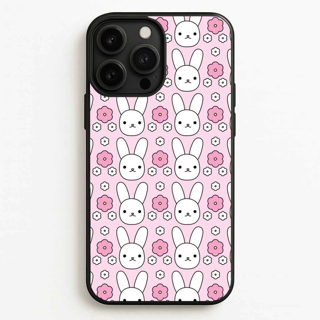 Bunnies And Flowers Pattern - Easter Phone Case for iPhone 13 Pro Max