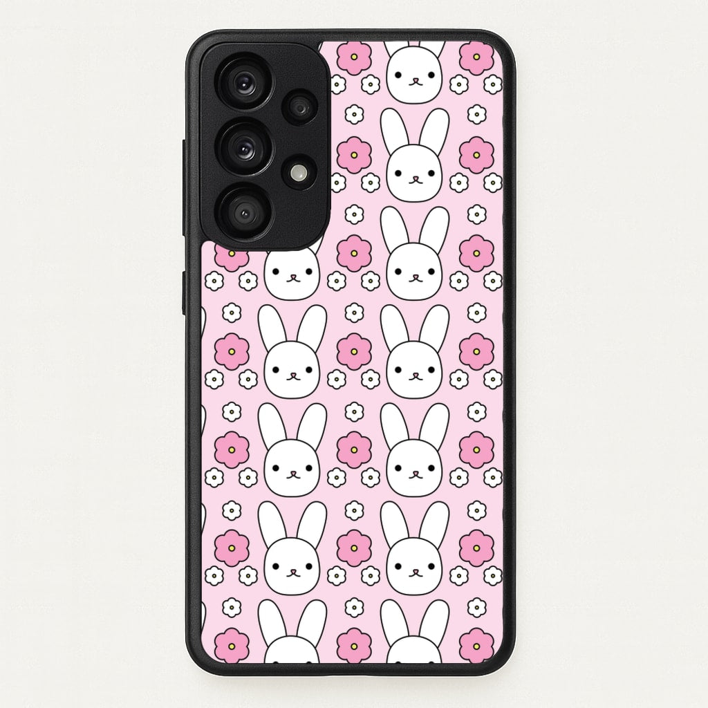 Bunnies And Flowers Pattern - Easter Phone Case for Galaxy A53