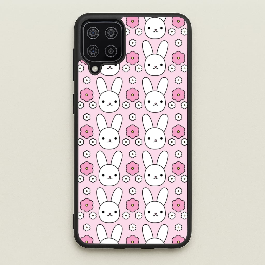 Bunnies And Flowers Pattern - Easter Phone Case for Galaxy A12