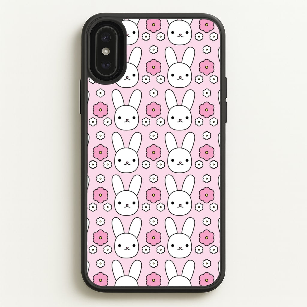 Bunnies And Flowers Pattern - Easter Phone Case for iPhone XS Max