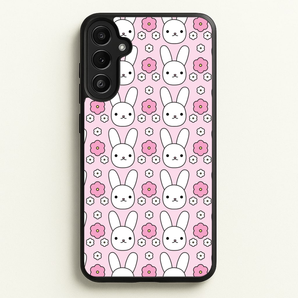 Bunnies And Flowers Pattern - Easter Phone Case for Galaxy A34