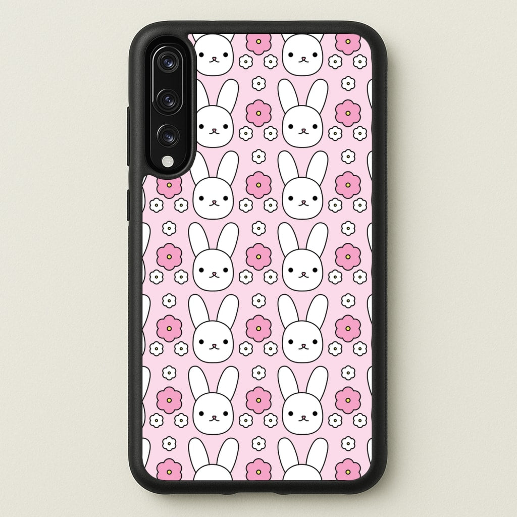 Bunnies And Flowers Pattern - Easter Phone Case for Huawei P20 Pro