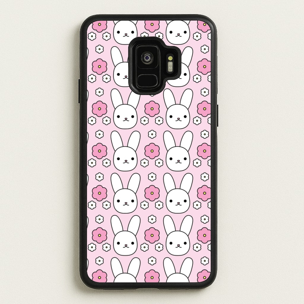 Bunnies And Flowers Pattern - Easter Phone Case for Galaxy S9
