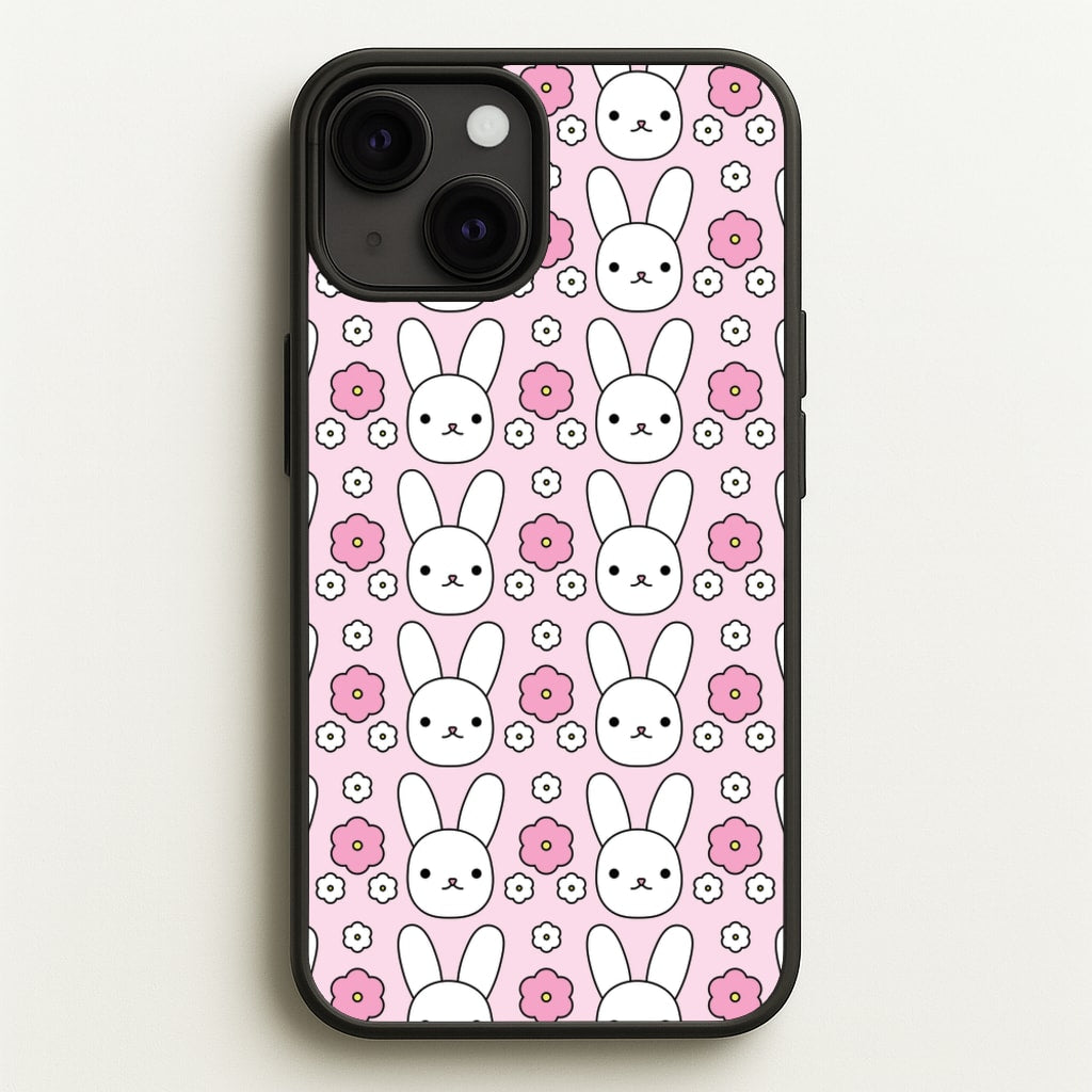 Bunnies And Flowers Pattern - Easter Phone Case for iPhone 13