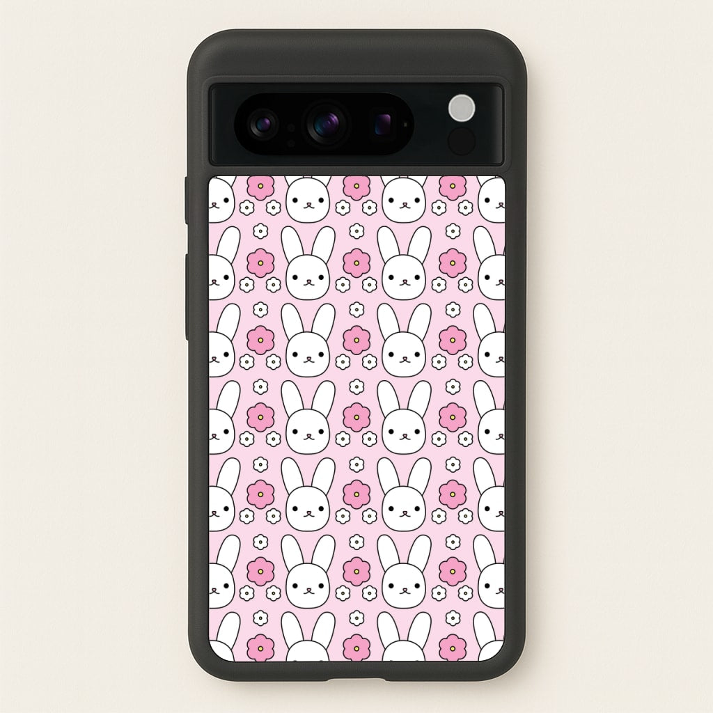 Bunnies And Flowers Pattern - Easter Phone Case for Google Pixel 8 Pro
