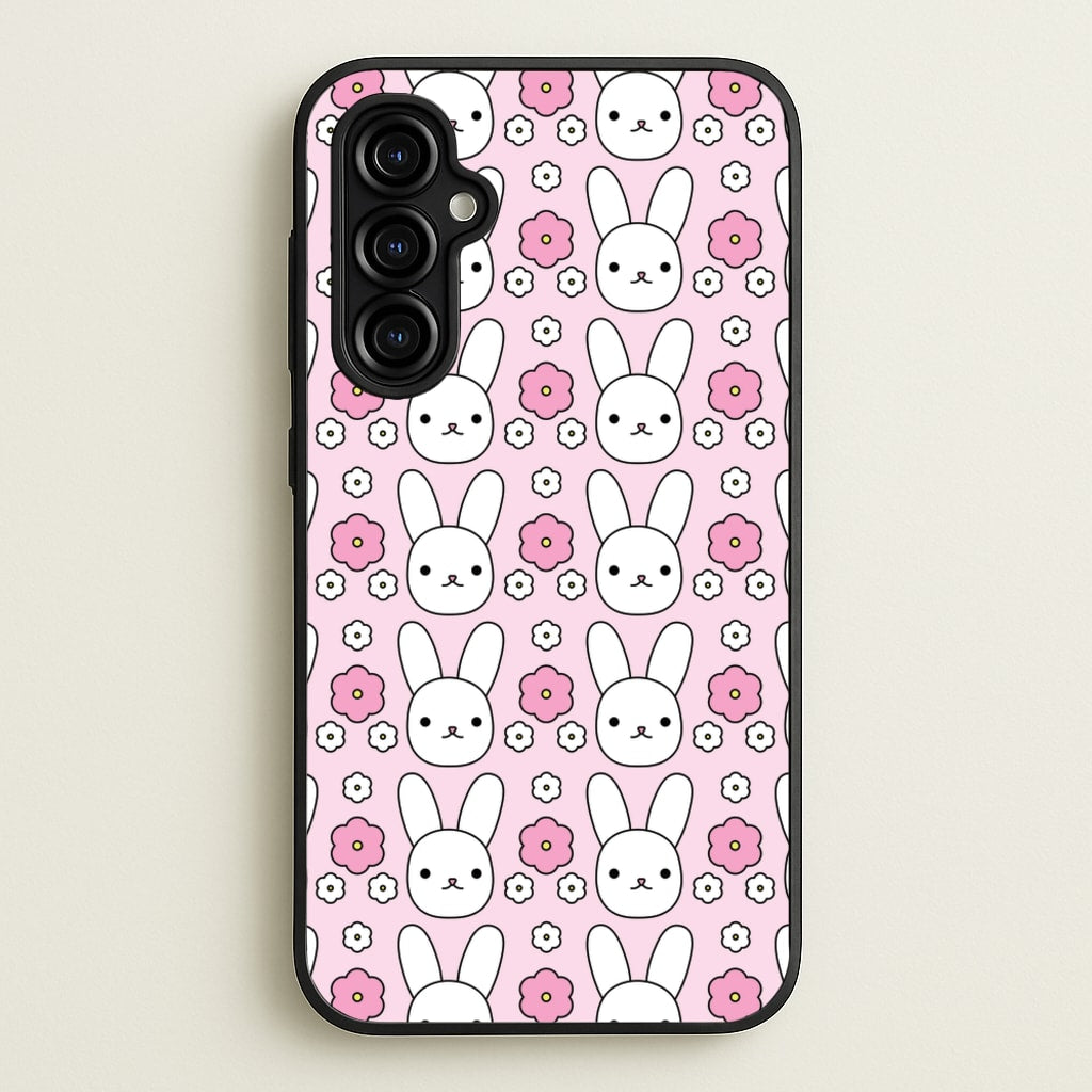 Bunnies And Flowers Pattern - Easter Phone Case for Galaxy A54