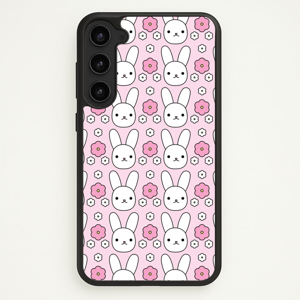 Bunnies And Flowers Pattern - Easter Phone Case for Galaxy S23 Plus