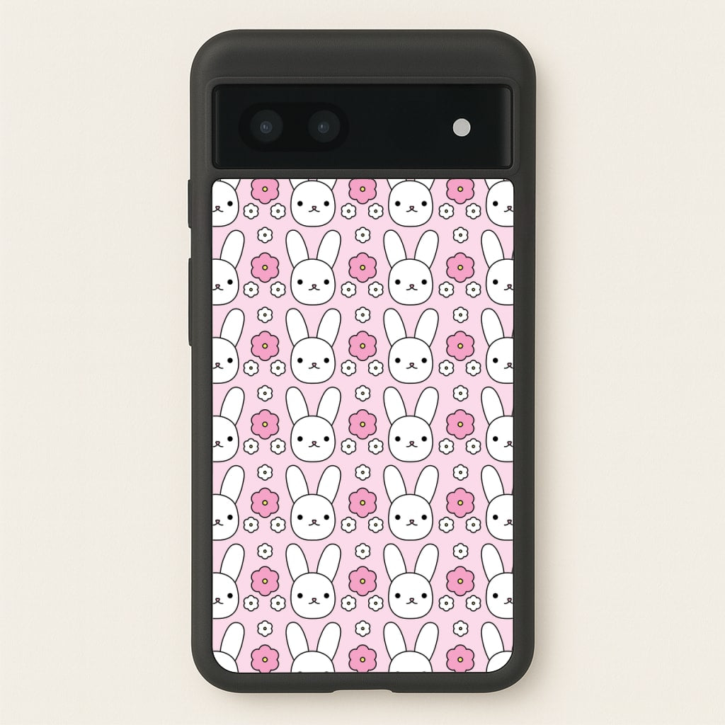 Bunnies And Flowers Pattern - Easter Phone Case for Google Pixel 7a