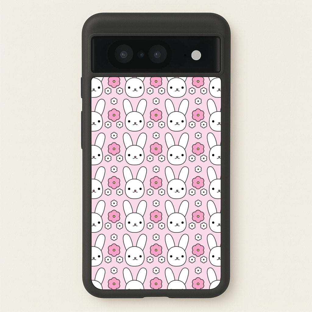 Bunnies And Flowers Pattern - Easter Phone Case for Google Pixel 8