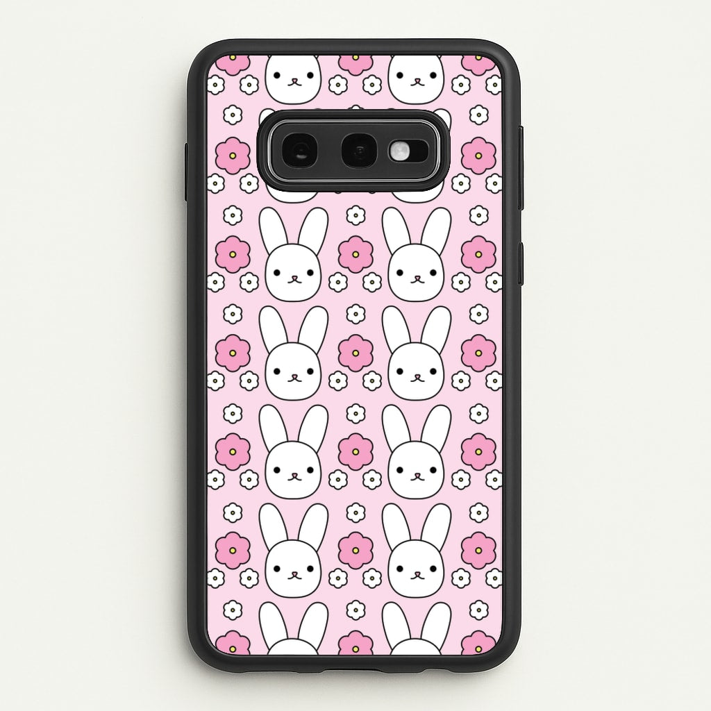 Bunnies And Flowers Pattern - Easter Phone Case for Galaxy S10e