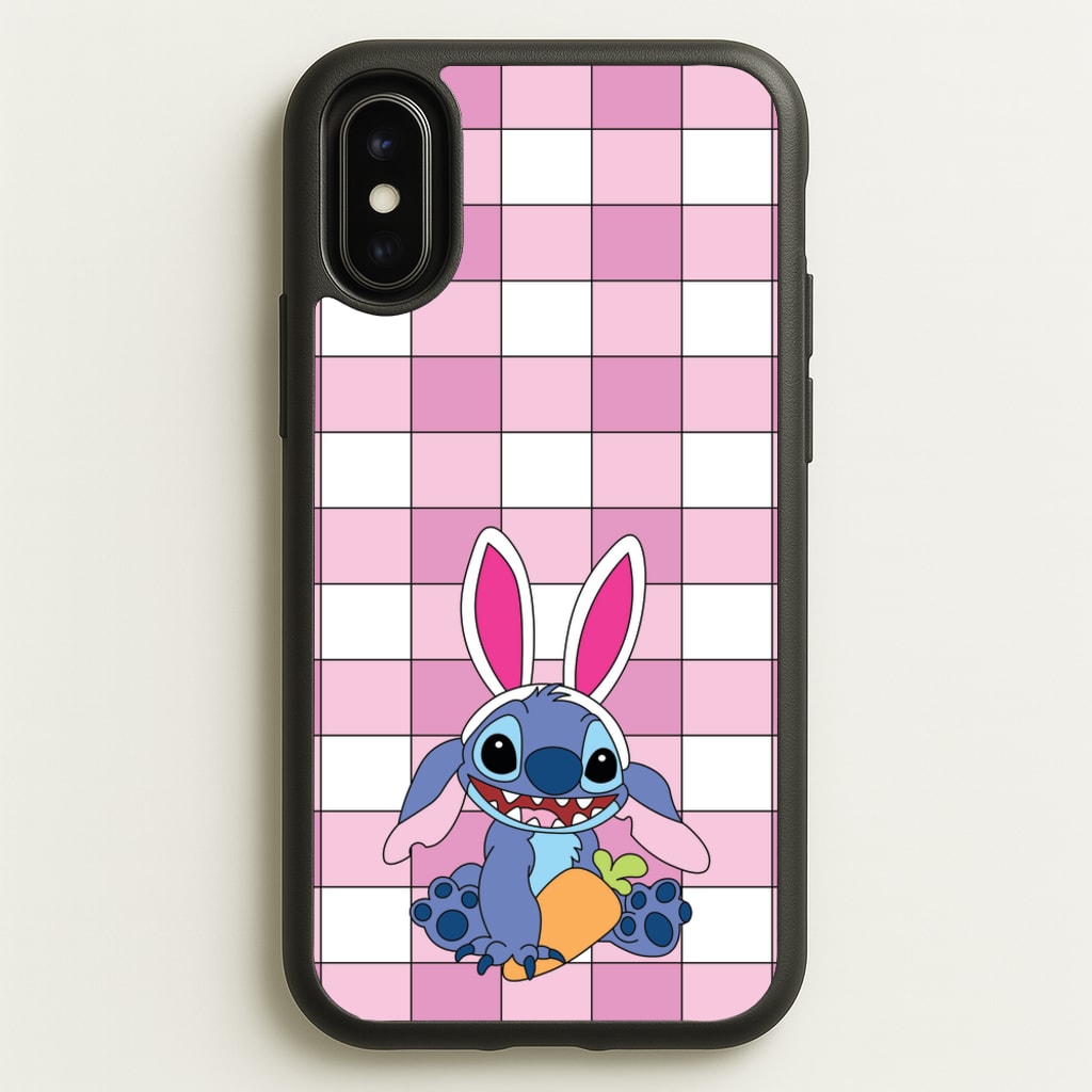 Easter Bunny Blue Alien - Easter Phone Case for iPhone X / XS