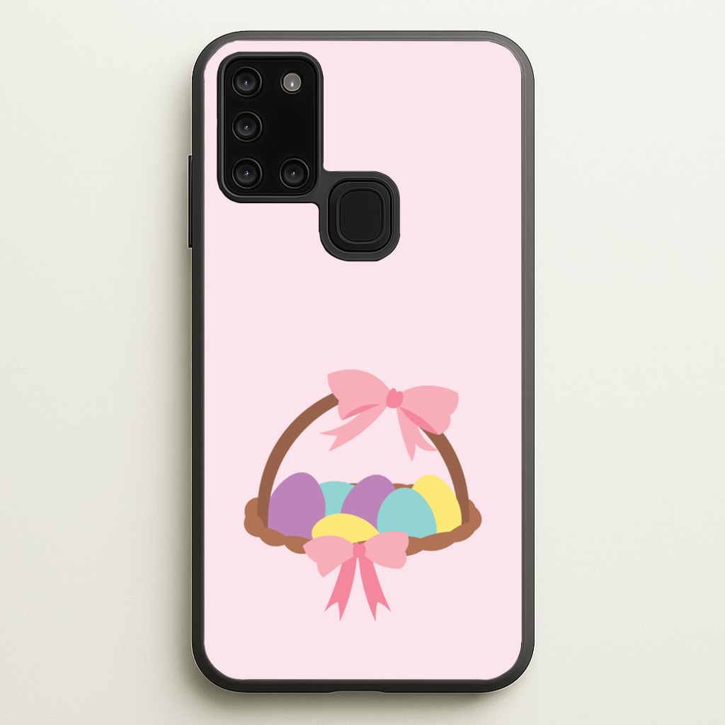 Pink Easter Basket - Easter Phone Case for Galaxy A21s