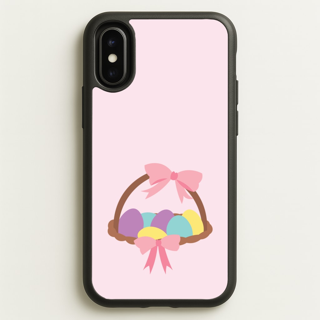 Pink Easter Basket - Easter Phone Case for iPhone X / XS