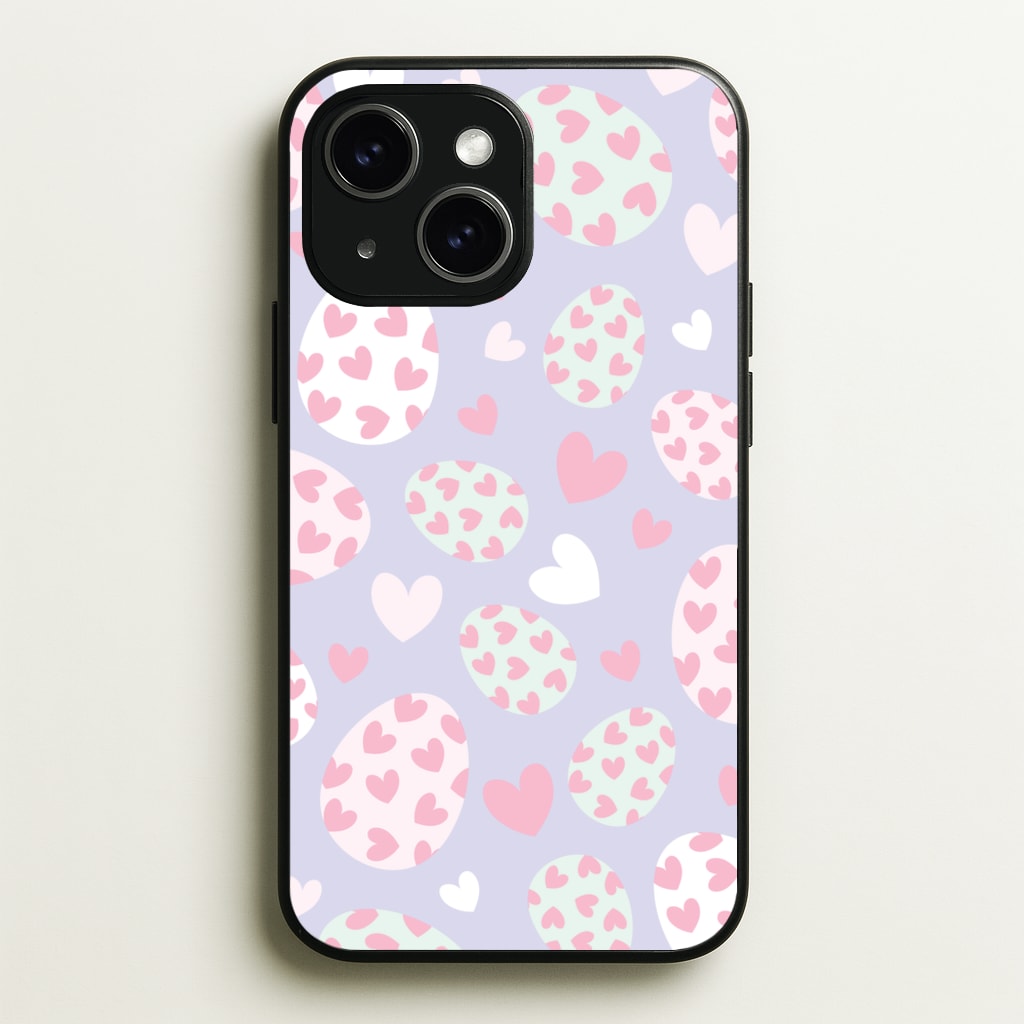 Heart Easter Eggs Pattern - Easter Phone Case for iPhone 15