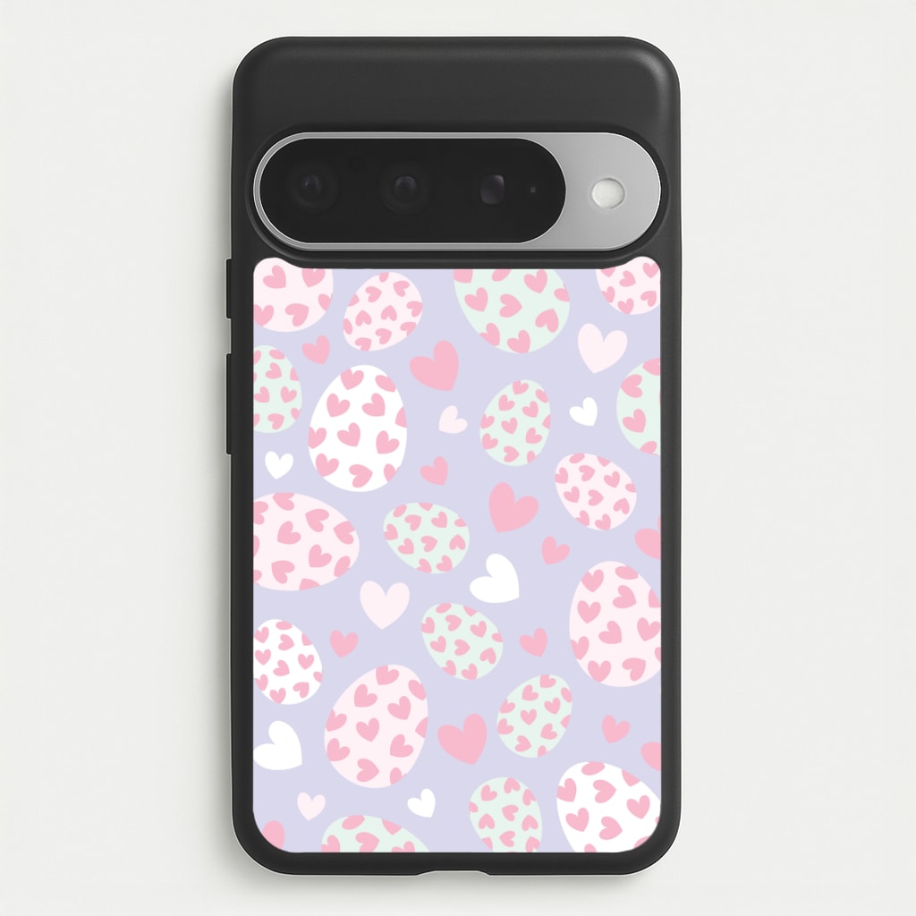 Heart Easter Eggs Pattern Phone Case for Google Pixel 10 Pro XL