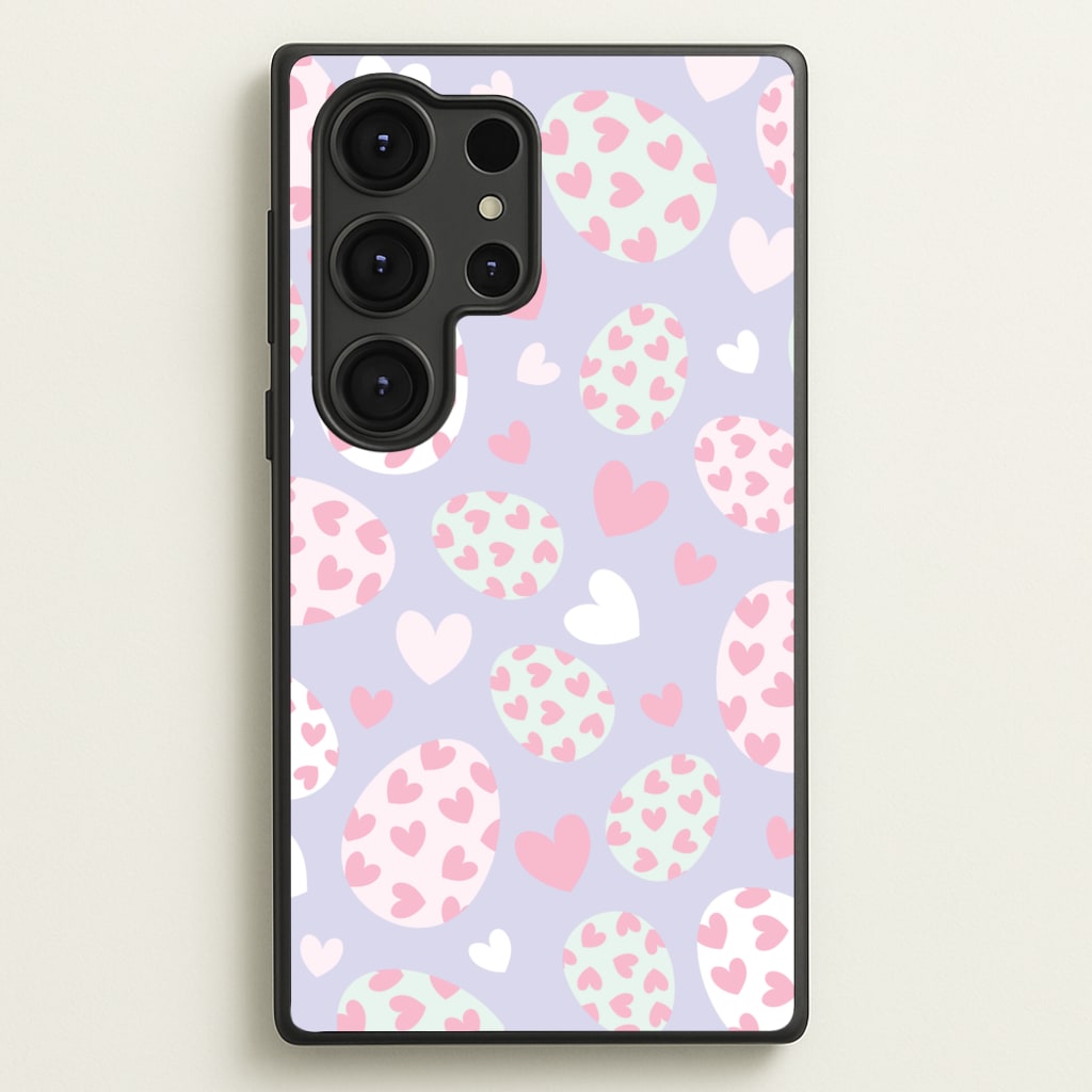 Heart Easter Eggs Pattern - Easter Phone Case for Galaxy S25 Ultra